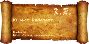 Kupecz Radamesz névjegykártya